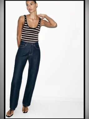Women’s- Zara Classic High-Rise Straight Leg Jeans - Dark Indigo